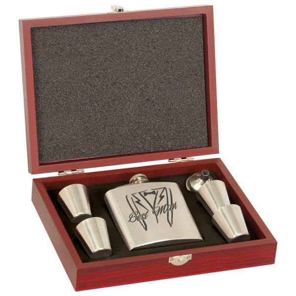 Flask Set in Wooden Box