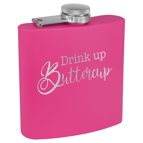 Powder Coated Flasks - Matte Pink