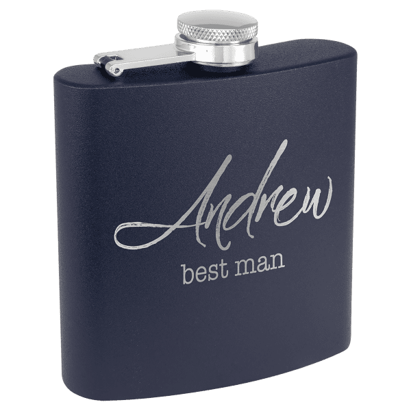 Powder Coated Flasks - Matte Navy Blue